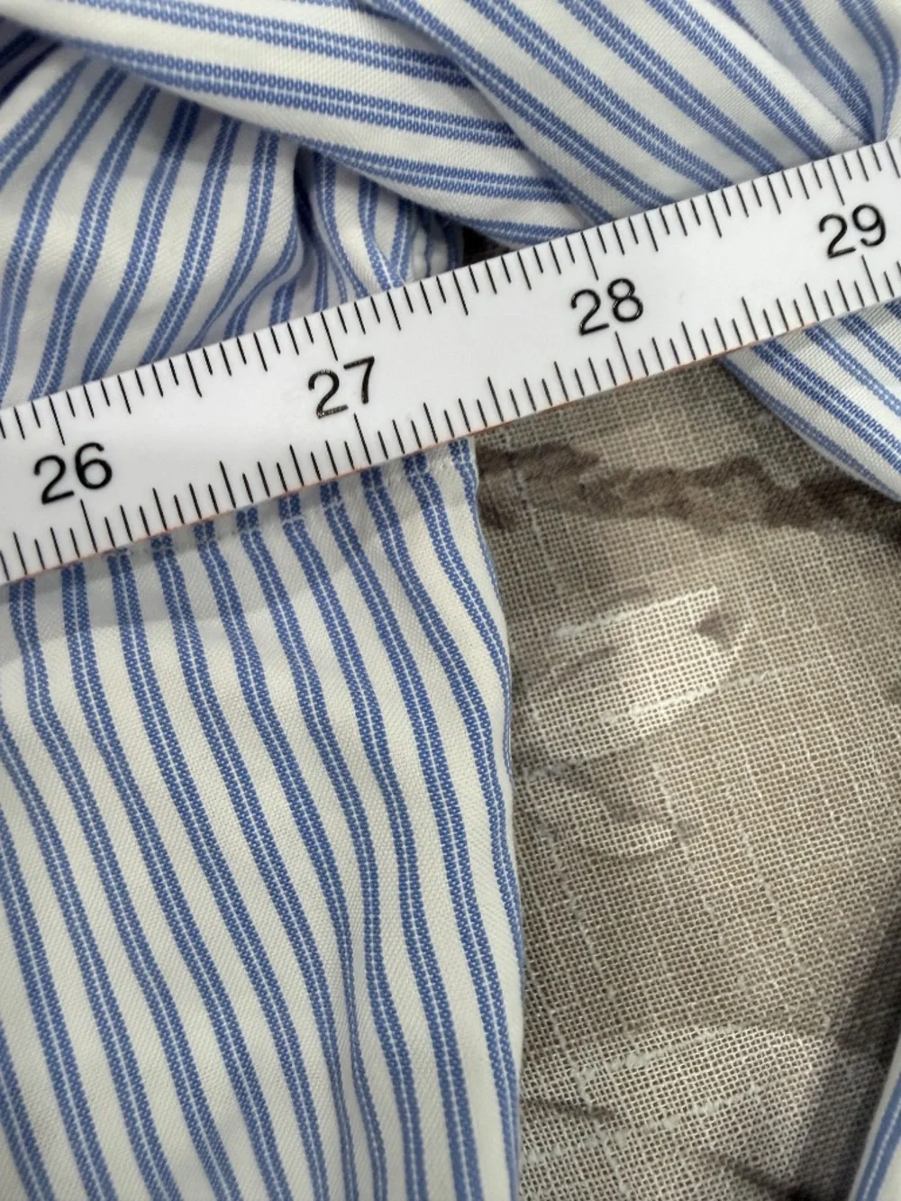 Polo Ralph Lauren Lowell Dress Shirt Mens 18 32/33 Blue Stripe 100% Cotton